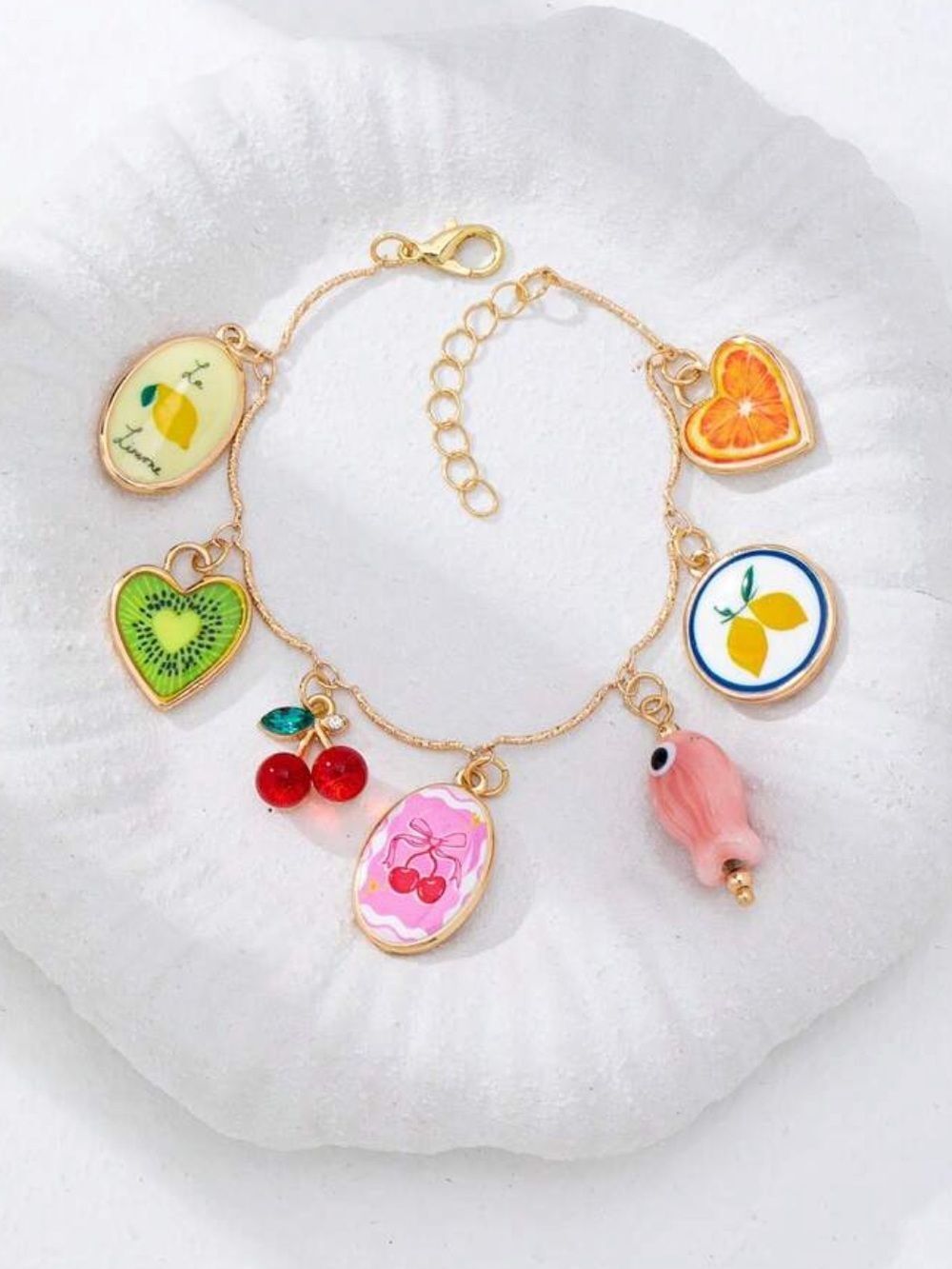Playful Fruit Charm Bracelet R730